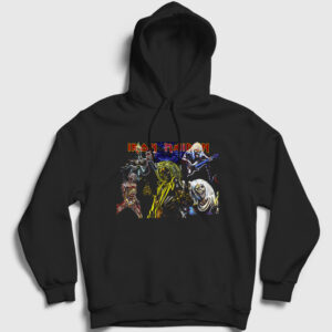 Band Iron Maiden Kapşonlu Sweatshirt siyah