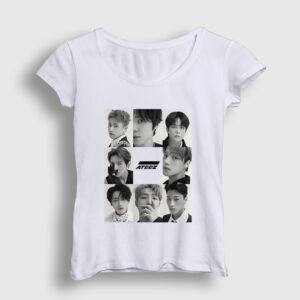 Band K-Pop Ateez Kadın Tişört beyaz