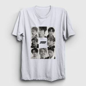 Band K-Pop Ateez Tişört beyaz