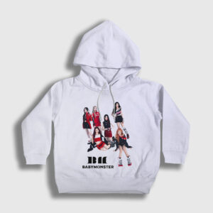 Band K Pop Baby Monster Babymonster Çocuk Kapşonlu Sweatshirt beyaz