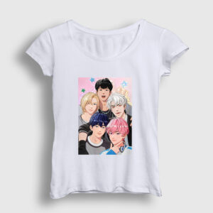 Band K Pop Plave Kadın Tişört beyaz