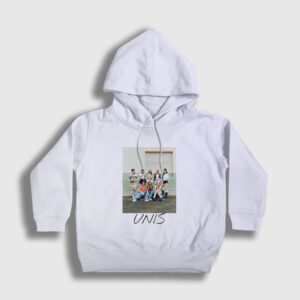 Band K Pop Unis Çocuk Kapşonlu Sweatshirt beyaz