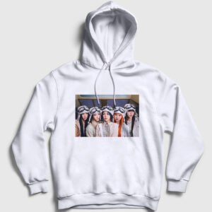 Band K Pop Young Posse Kapşonlu Sweatshirt beyaz