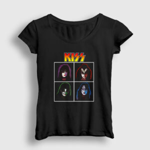 Band Kiss Kadın Tişört siyah