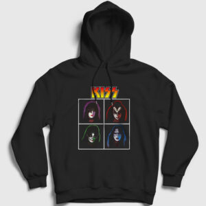 Band Kiss Kapşonlu Sweatshirt siyah