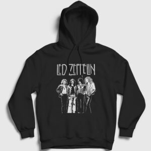 Band Led Zeppelin Kapşonlu Sweatshirt siyah