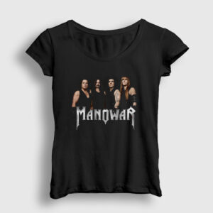 Band Manowar Kadın Tişört siyah