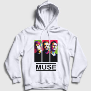 Band Muse Kapşonlu Sweatshirt beyaz