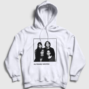 Band My Bloody Valentine Kapşonlu Sweatshirt beyaz