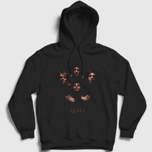 Band Queen Kapşonlu Sweatshirt siyah