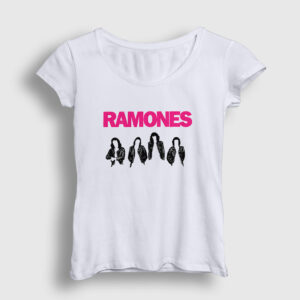 Band V2 Ramones Kadın Tişört beyaz