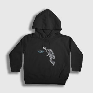 Basketball Astronaut Space Astronot Uzay Çocuk Kapşonlu Sweatshirt siyah