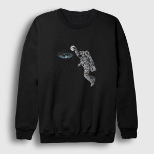 Basketball Astronaut Space Astronot Uzay Sweatshirt siyah