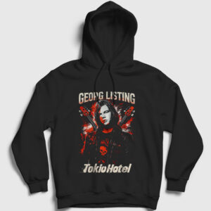 Bass Guitar Georg Listing Tokio Hotel Kapşonlu Sweatshirt siyah