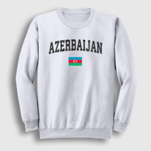 Bayrak Flag V2 Azerbaycan Azerbaijan Sweatshirt beyaz