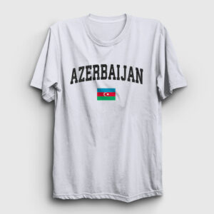 Bayrak Flag V2 Azerbaycan Azerbaijan Tişört beyaz