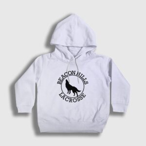 Beacon Hills Lacrosse V2 Dizi Teen Wolf Çocuk Kapşonlu Sweatshirt beyaz