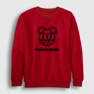 Bear Logo Radiohead Sweatshirt kırmızı