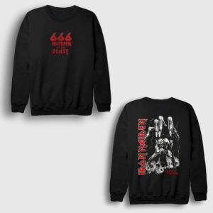 Beast V2 Metal Iron Maiden Sırt Baskılı Sweatshirt siyah