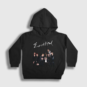 Beautiful K-Pop Monsta X Çocuk Kapşonlu Sweatshirt siyah