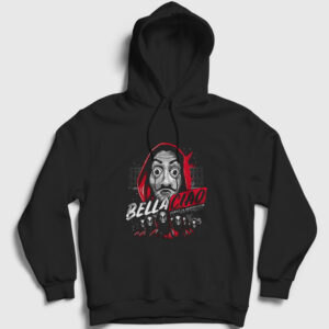 Bella Ciao La Casa De Papel Kapşonlu Sweatshirt siyah