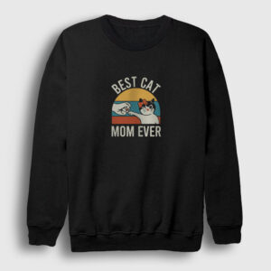 Best Cat Mom Ever Kedi Sweatshirt siyah