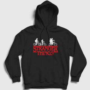 Bicycles Stranger Things Kapşonlu Sweatshirt siyah