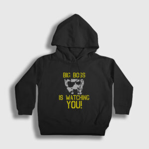 Big Boss Metal Gear Solid Çocuk Kapşonlu Sweatshirt siyah