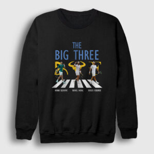 Big Three Novak Rafael Roger Tenis Sweatshirt siyah