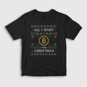 Bitcoin For Christmas Yılbaşı Çocuk Tişört siyah