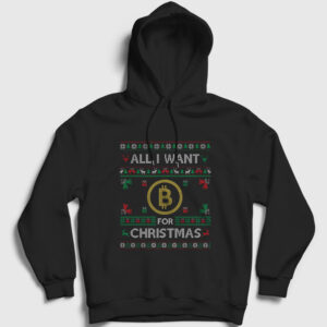 Bitcoin For Christmas Yılbaşı Kapşonlu Sweatshirt siyah