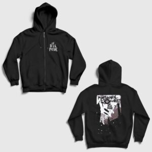 Black Parade Rock My Chemical Romance Sırt Baskılı Fermuarlı Kapşonlu Sweatshirt Siyah
