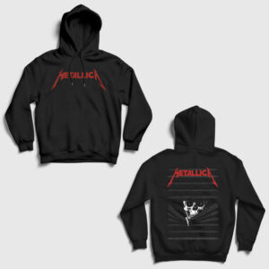 Blinds Skull Metallica Sırt Baskılı Kapşonlu Sweatshirt siyah