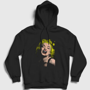 Blonde Marilyn Monroe Kapşonlu Sweatshirt siyah