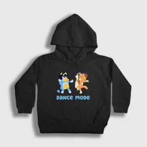 Bluey Dance Mode Bandit Chili Çocuk Kapşonlu Sweatshirt siyah