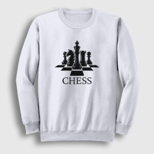 Board Chess Satranç Sweatshirt beyaz