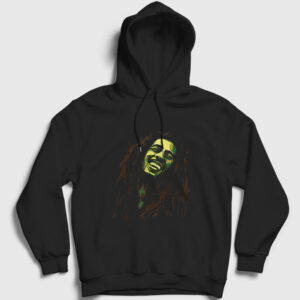 Bob Marley Kapşonlu Sweatshirt siyah