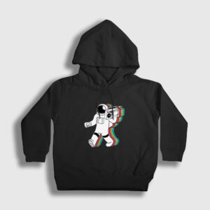 Boombox Uzay Müzik Astronot Çocuk Kapşonlu Sweatshirt