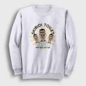 Bop Bop Yes Yes Skibidi Toilet Sweatshirt beyaz