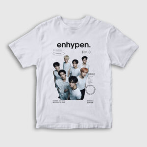 Border K Pop Enhypen Çocuk Tişört beyaz