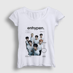 Border K Pop Enhypen Kadın Tişört beyaz