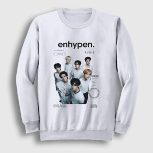 Border K Pop Enhypen Sweatshirt beyaz