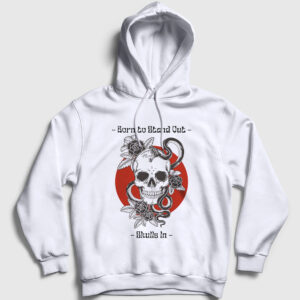 Born To Stand Out Skulls In Kapşonlu Sweatshirt beyaz