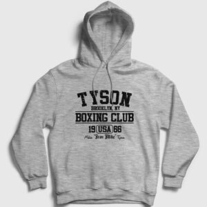 Boxing Club Mike Tyson Kapşonlu Sweatshirt gri kırçıllı