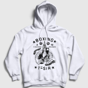 Boxing Ufc Mma Hediye Boksör Boks Kapşonlu Sweatshirt beyaz