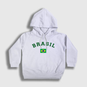 Brasil Brazil Brezilya Bayrağı Çocuk Kapşonlu Sweatshirt