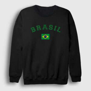 Brasil Brazil Brezilya Bayrağı Sweatshirt siyah