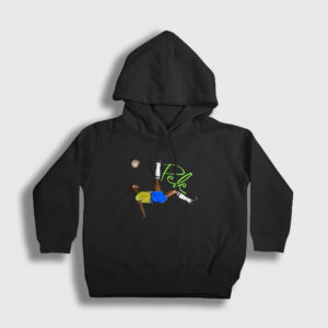 Brasil Futbol Pele Çocuk Kapşonlu Sweatshirt siyah