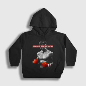 Break ivan Drago Film Rocky Çocuk Kapşonlu Sweatshirt siyah