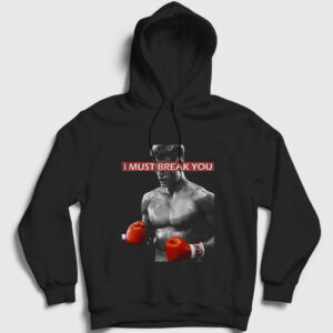 Break ivan Drago Film Rocky Kapşonlu Sweatshirt siyah